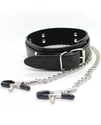 Collar with Nipple Chain