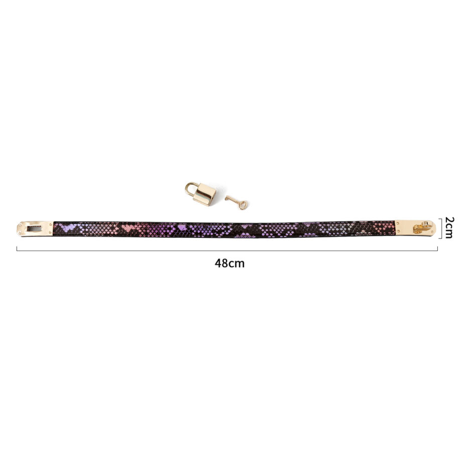 Collar/Bracelet One-size Narrow Gold/Pink Reptile