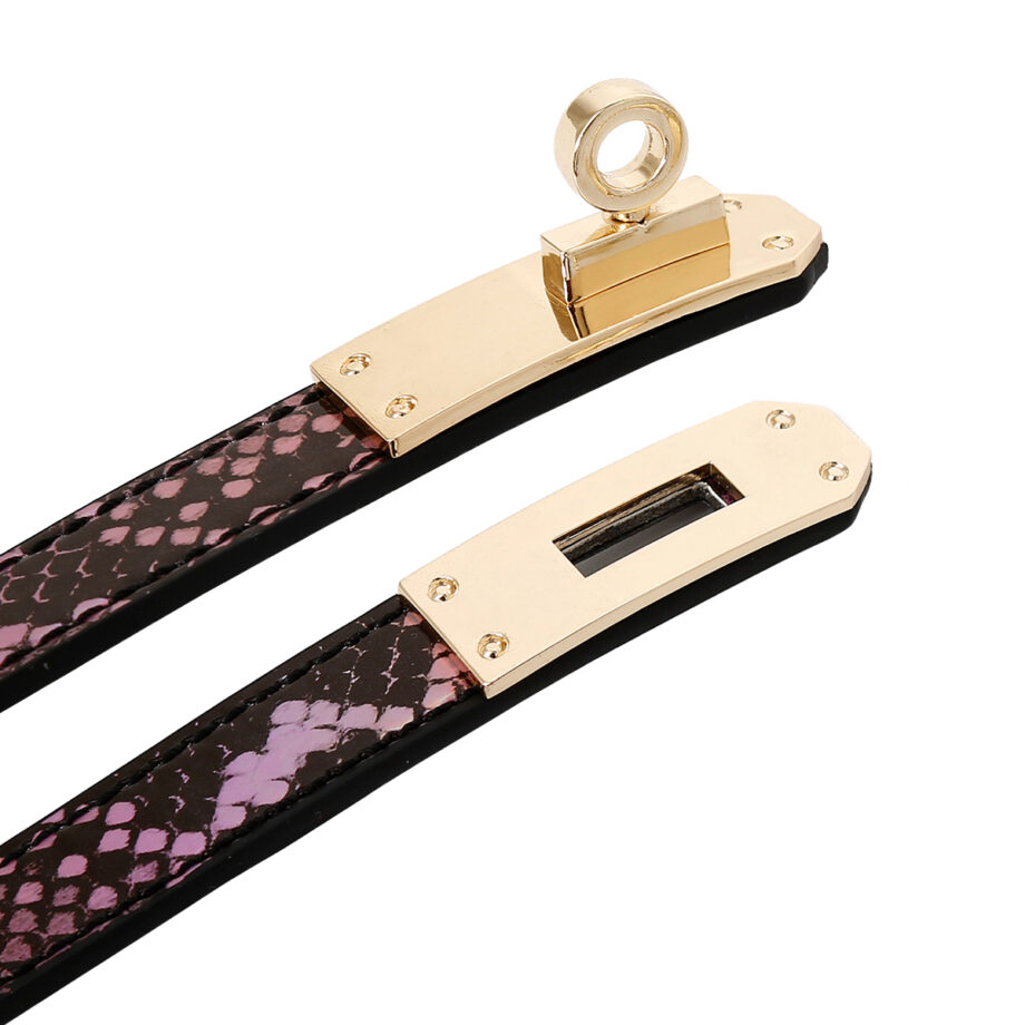 Collar/Bracelet One-size Narrow Gold/Pink Reptile