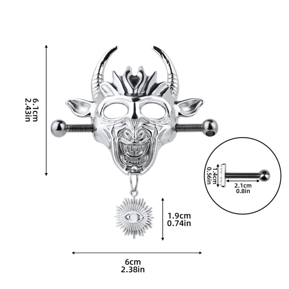 Demonic Bull Mask Nipple Clamps