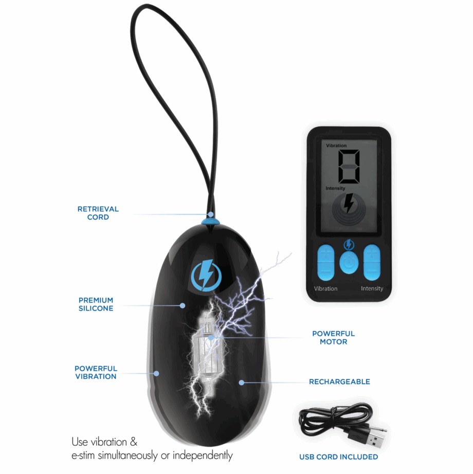 E-Stim Pro Silicone Vibrating Egg with Remote Control