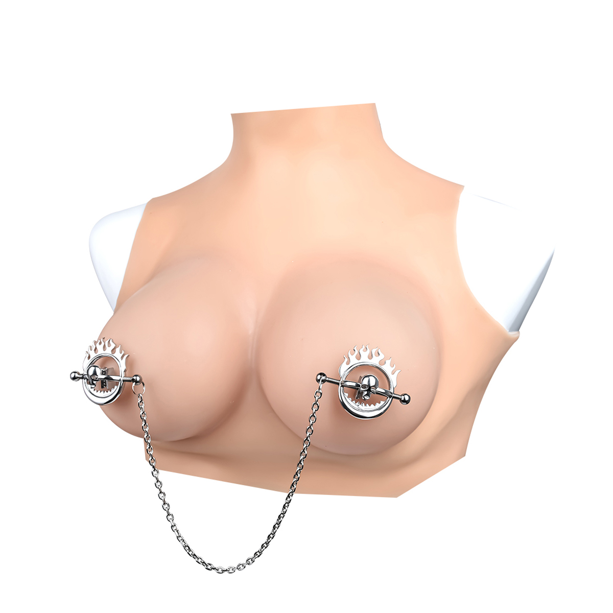 Flaming Skull Nipple clamps