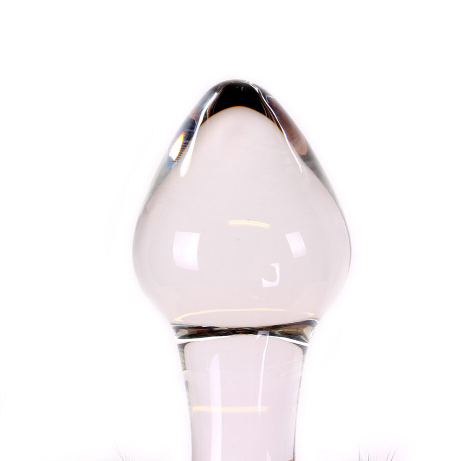 Glass Buttplug Black Tickler