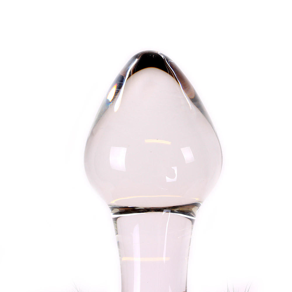 Glass Buttplug White Tickler