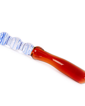 Glass Dildo Blue & Amber Curves