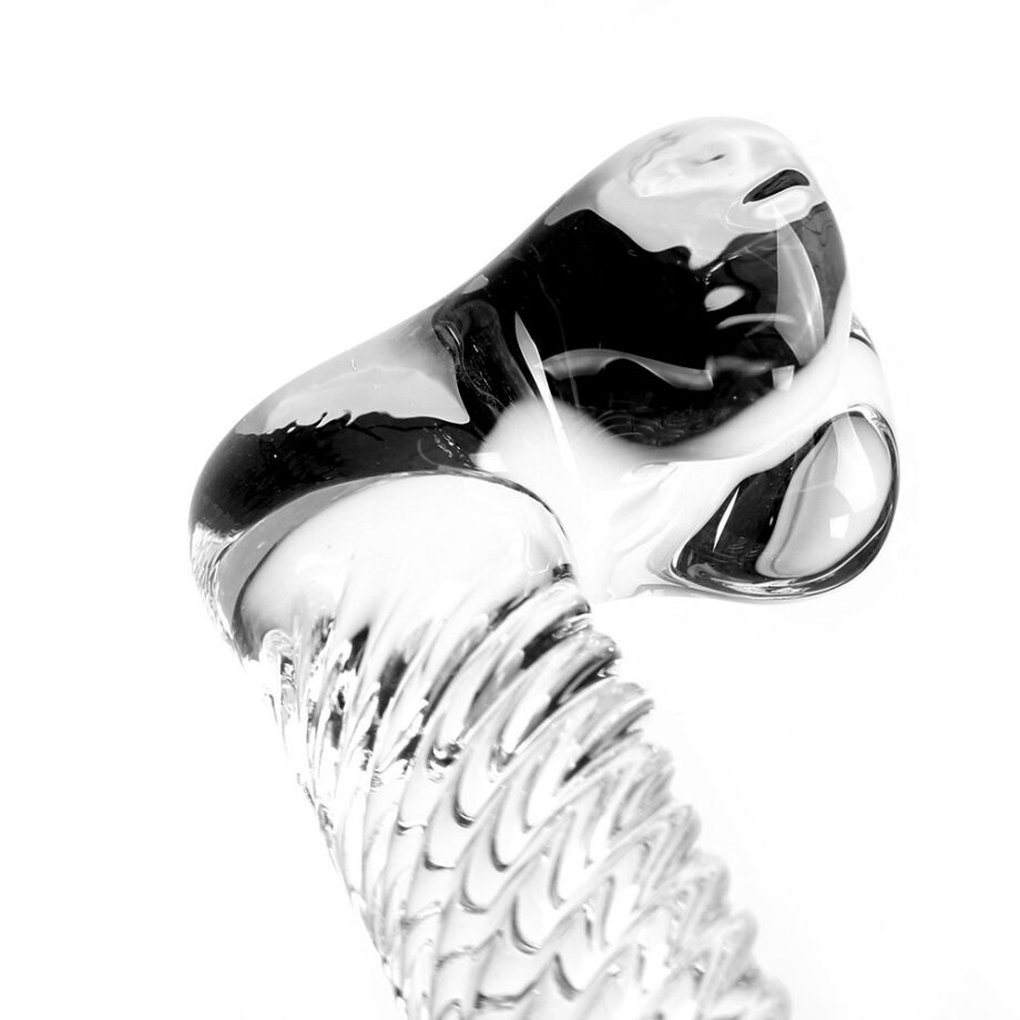 Glass Dildo Clear Penis Ribbed