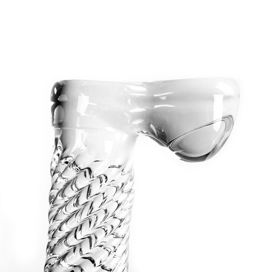 Glass Dildo Clear Penis Ribbed