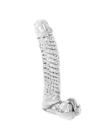 Glass Dildo Clear Penis Ribbed