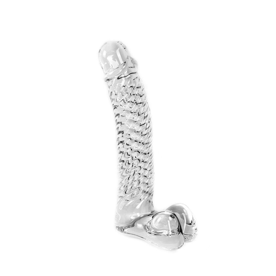 Glass Dildo Clear Penis Ribbed