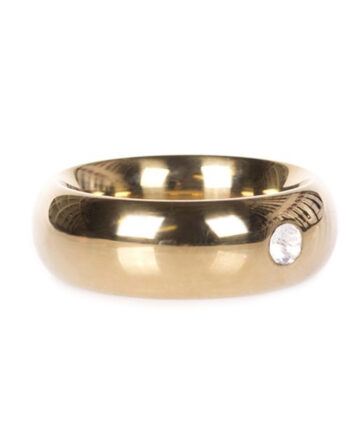 Gold Donut Cockring with Jewel - Thick - 55 mm