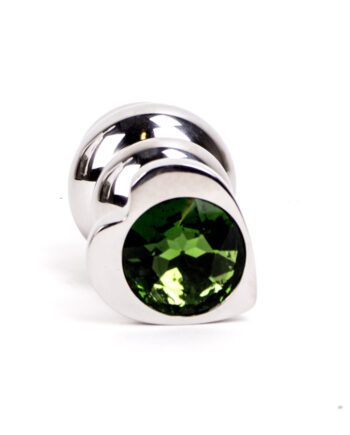 Heartshaped Jewelled Ribbed Buttplug