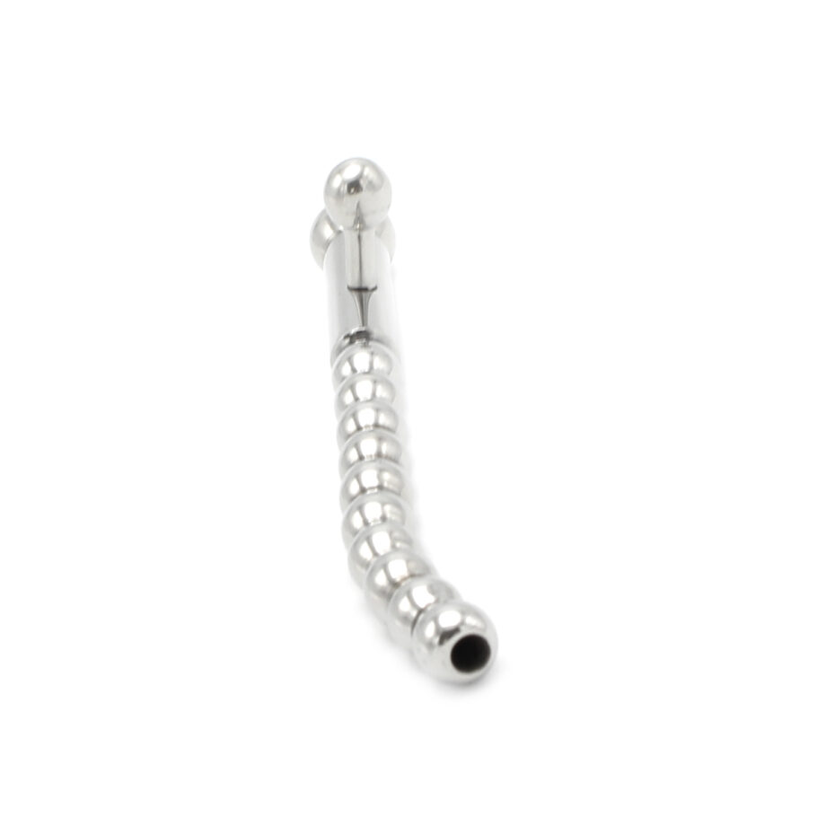 Hollow Penis Plug 2 Removable Nobs Curved