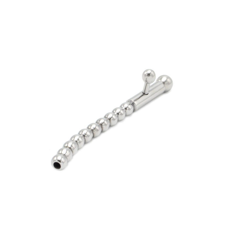 Hollow Penis Plug 2 Removable Nobs Curved