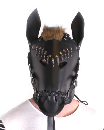 Horse Mask Black Leather