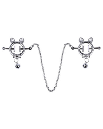 Kitten with Bowtie Nipple Clamps