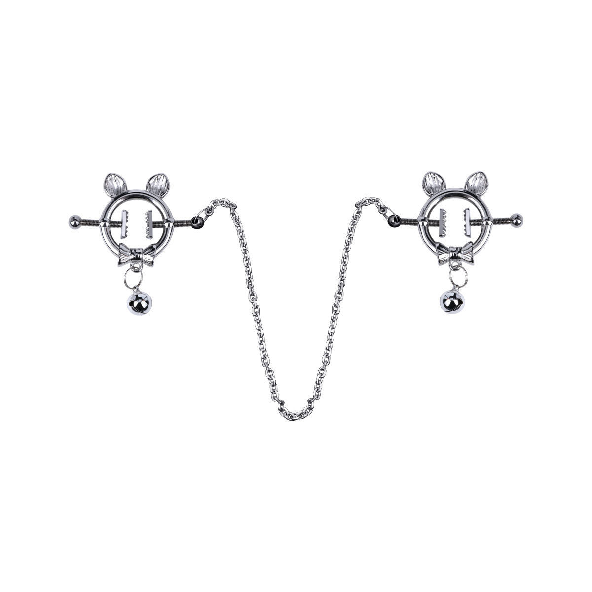 Kitten with Bowtie Nipple Clamps