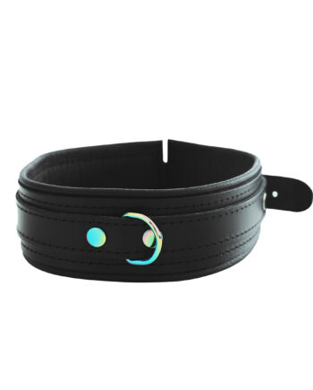 Leather Collar Black Rainbow