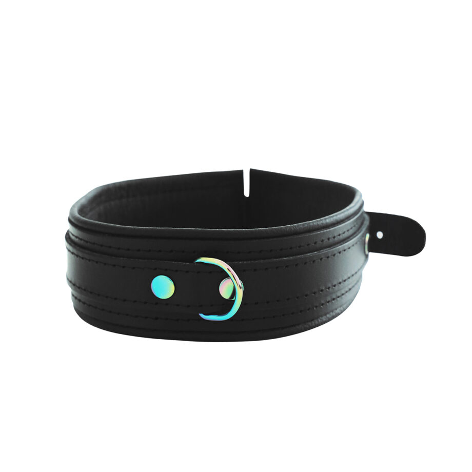 Leather Collar Black Rainbow
