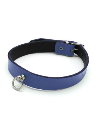 Leather Collar Mini O-Ring Blue