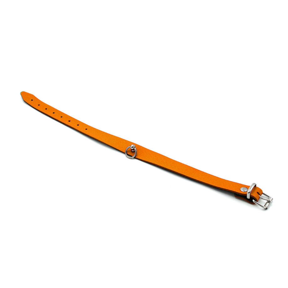 Leather Collar Mini O-Ring Orange