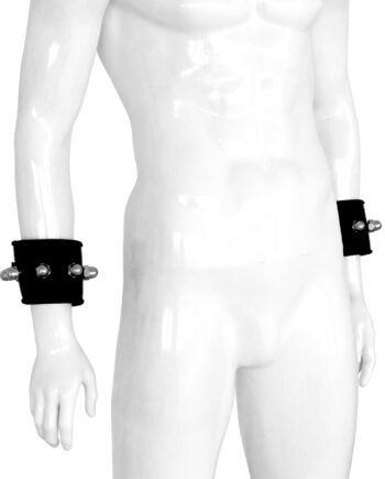 Leather Padded Handcuffs Spikey Nuts
