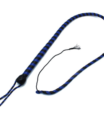 Leather Whip Black & Blue 140 cm