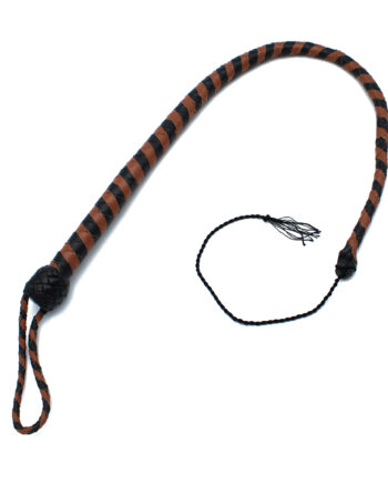 Leather Whip Black & Brown 90 cm