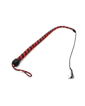 Leather Whip Black & Red 60 cm