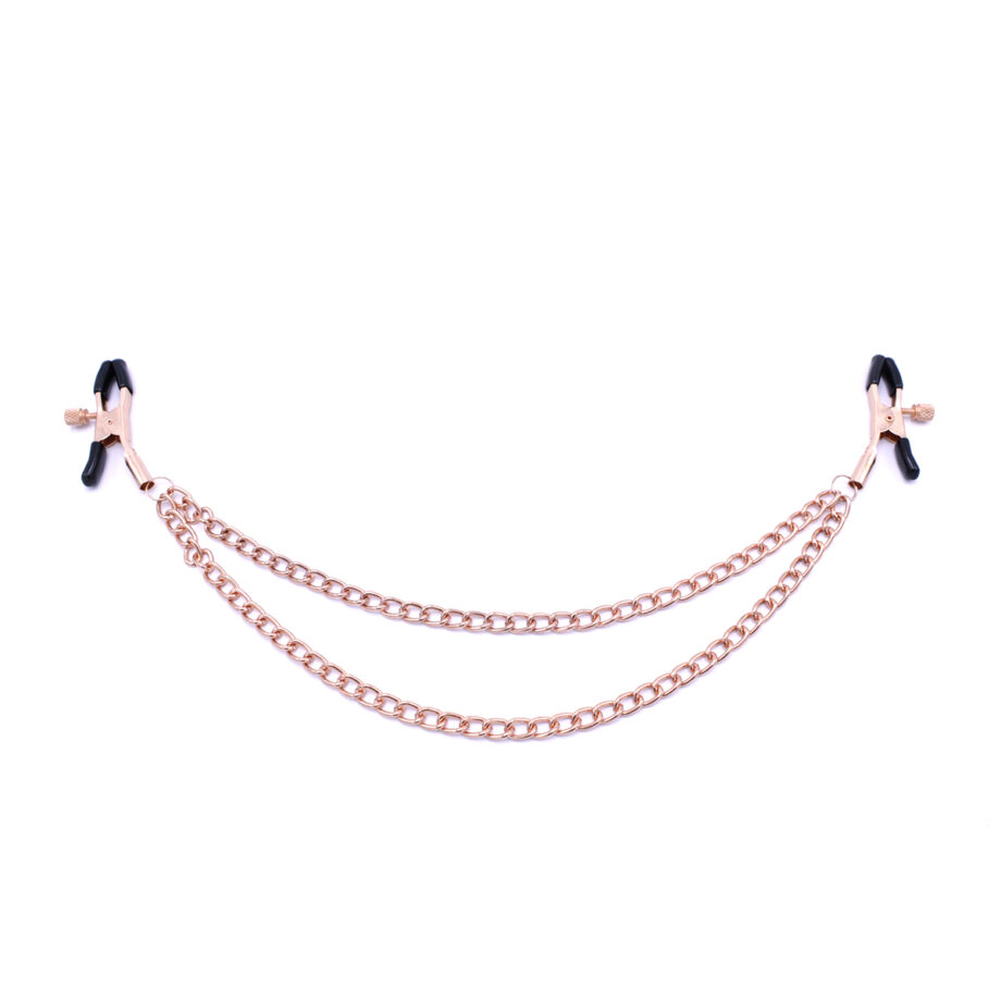 Nipple Clamps Rose Gold Double Chains