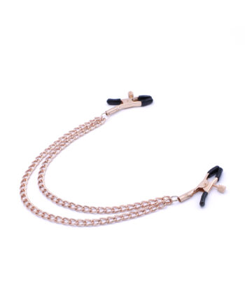 Nipple Clamps Rose Gold Double Chains