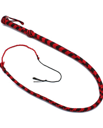 Nylon Bullwhip Black & Red 120 cm