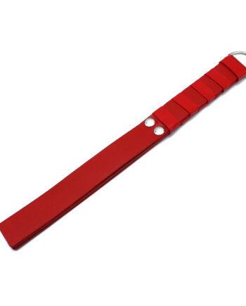 Red Leather Paddle with Gold D-Ring Handle