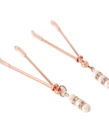 Rose Nipple Clamps Pinchers with Rhinestones