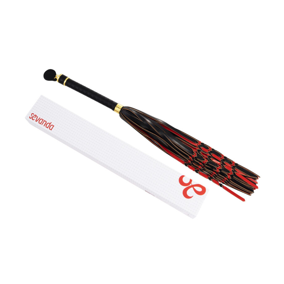 Sevanda Red & Black Braided Tail Flogger