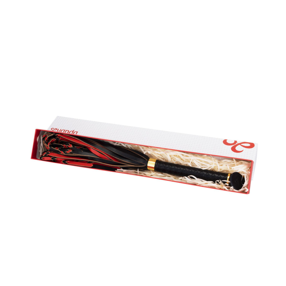 Sevanda Red & Black Braided Tail Flogger