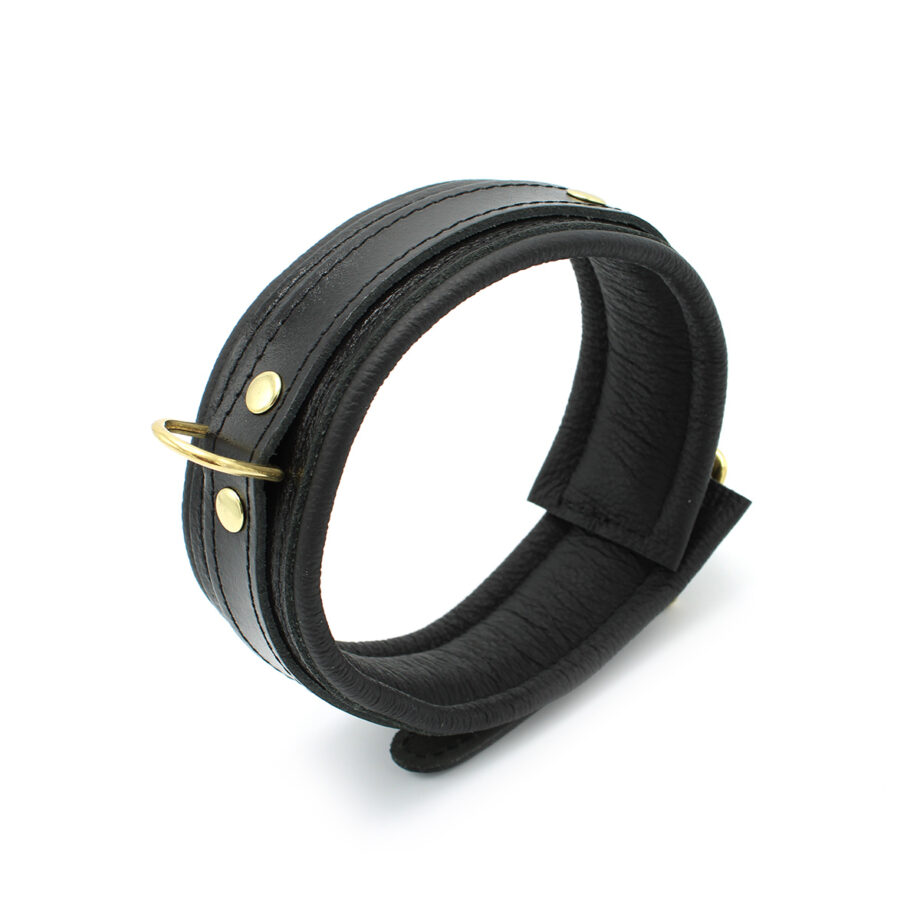 Shiny Black Leather Collar