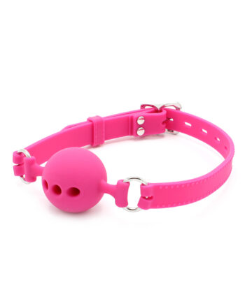 Silicone Ball Gag with Holes Pink