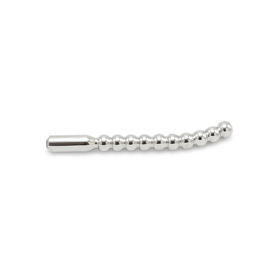 Solid Penis Plug Beaded Curved 10 mm