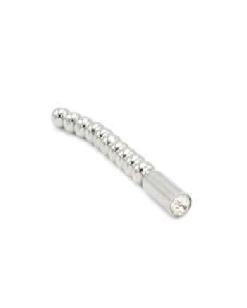 Solid Penis Plug Beaded Curved 10 mm