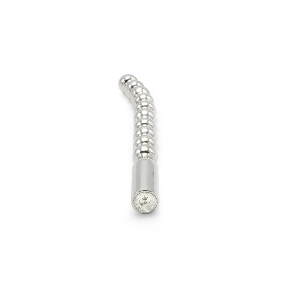 Solid Penis Plug Beaded Curved 10 mm
