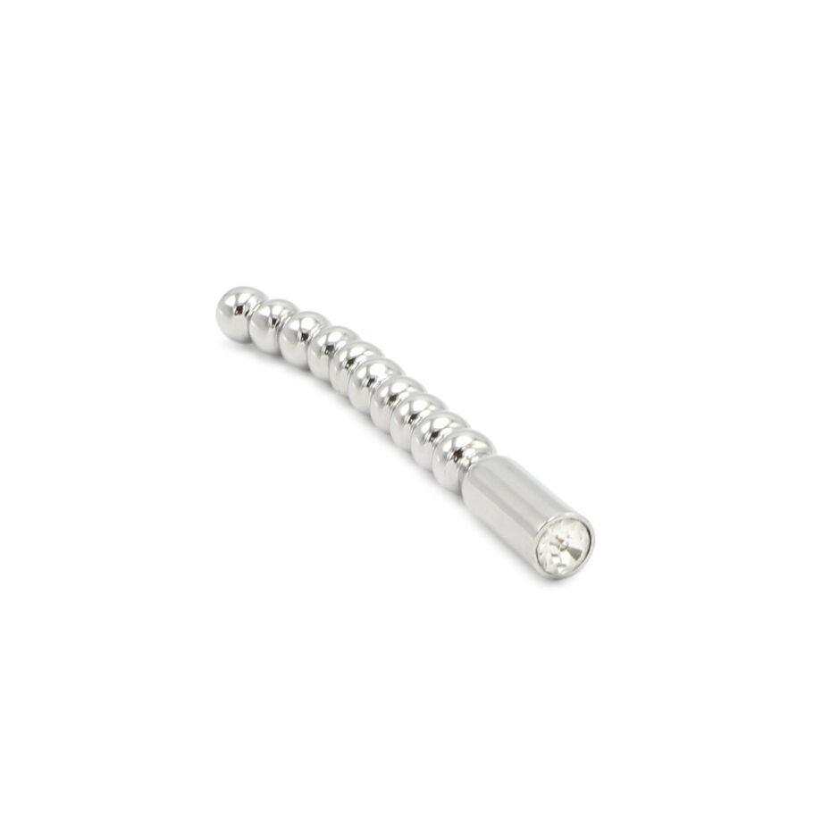 Solid Penis Plug Beaded Curved 10 mm