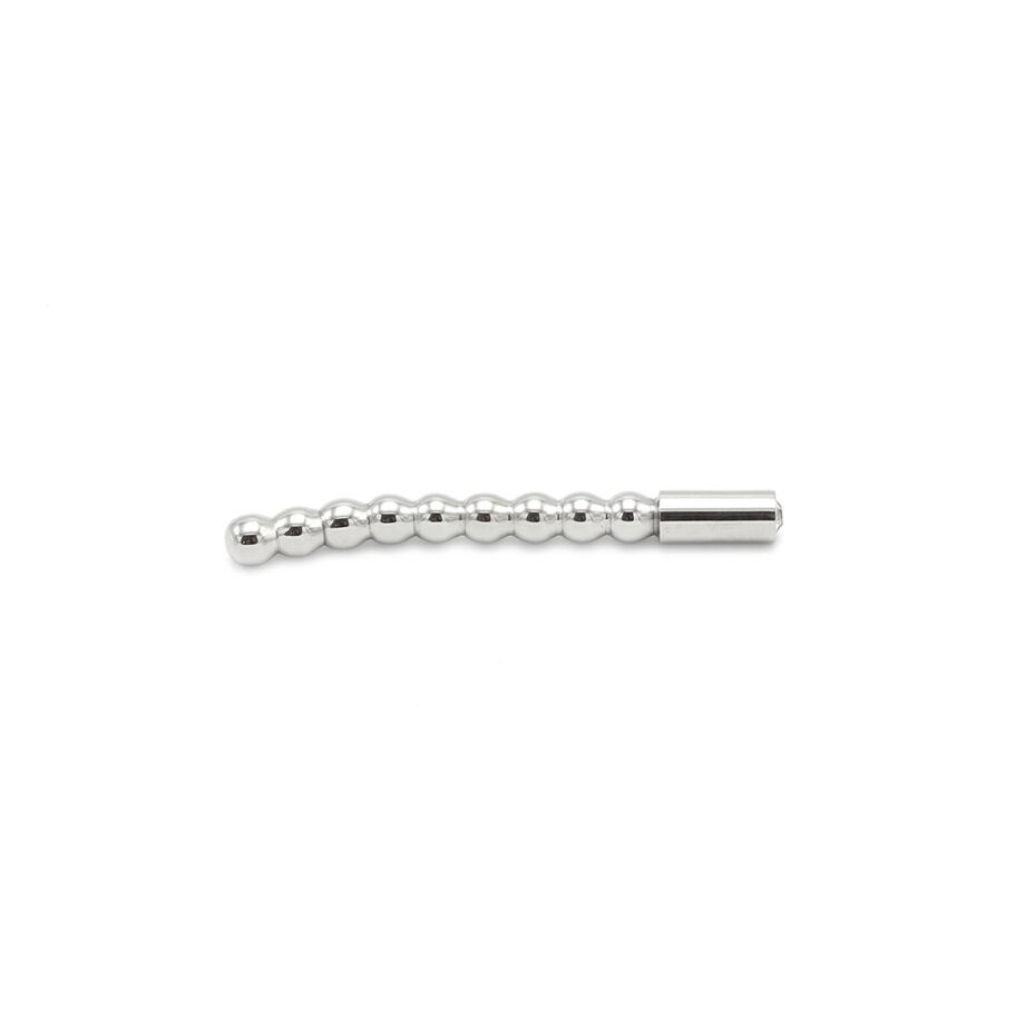 Solid Penis Plug Beaded Curved 8 mm