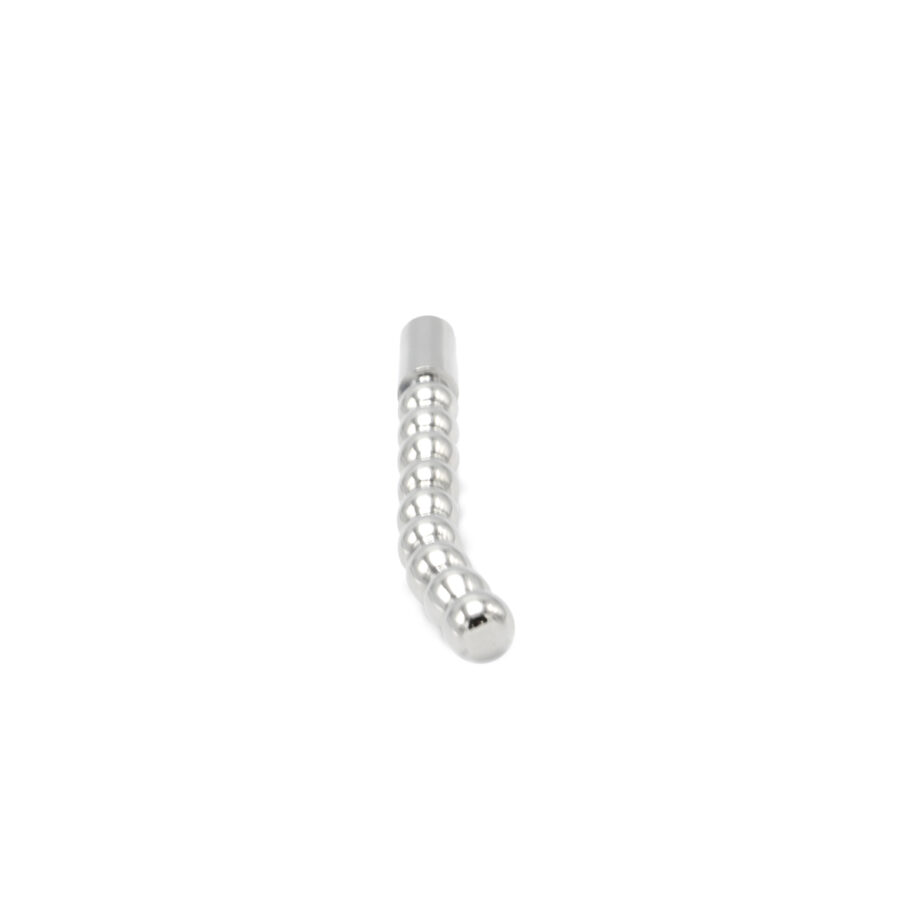 Solid Penis Plug Beaded Curved 8 mm