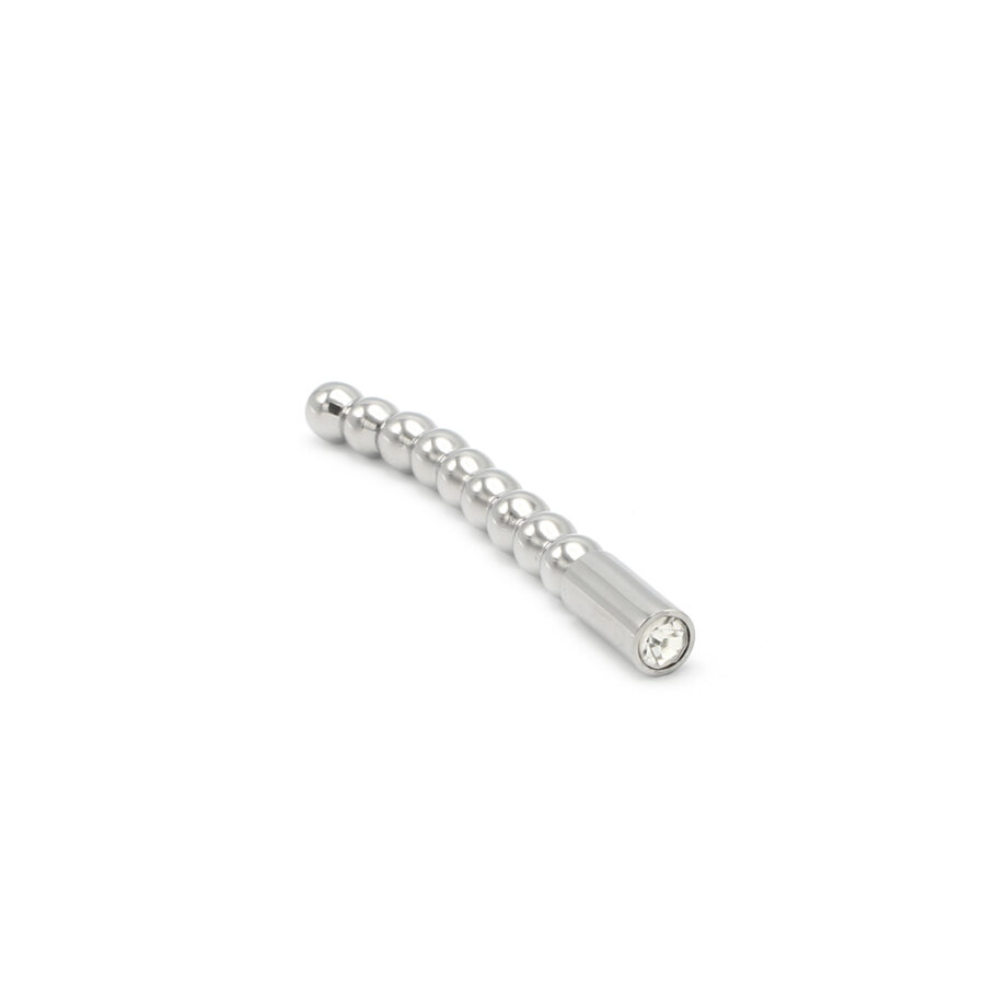 Solid Penis Plug Beaded Curved 8 mm