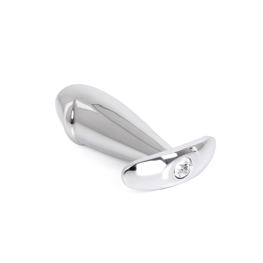 Steel Handle Buttplug Penis with Clear Gem