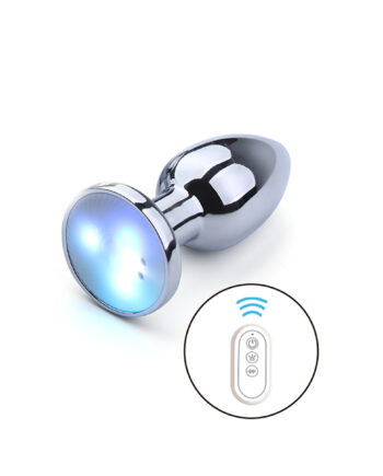Vibrating Aluminum LED Buttplug Small