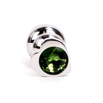Heartshaped Jewelled Ribbed Buttplug