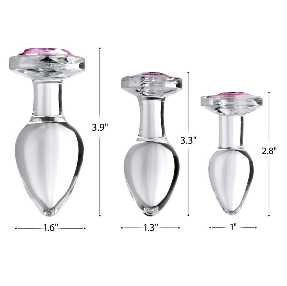 Pink Gem Glass Anal Plug