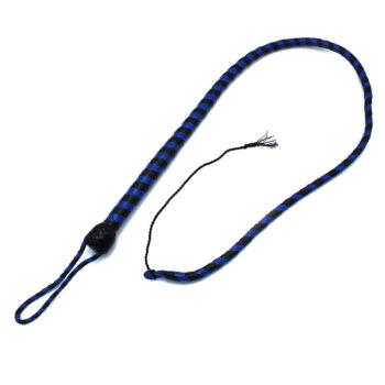 Leather Whip Black & Blue 140 cm