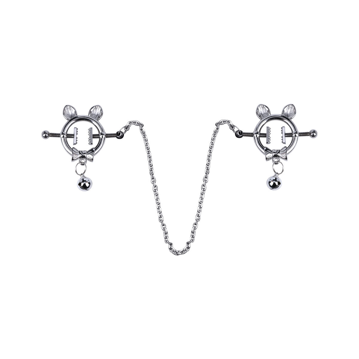 Kitten with Bowtie Nipple Clamps